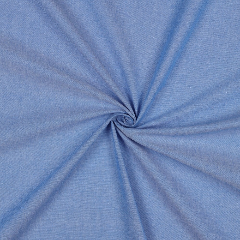 Poplin Garnfarget, Melert Himmel Blå
