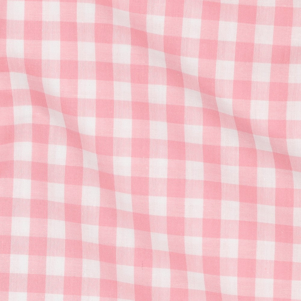 Fast bomull - Gingham Lillemartine - Rosa og hvit