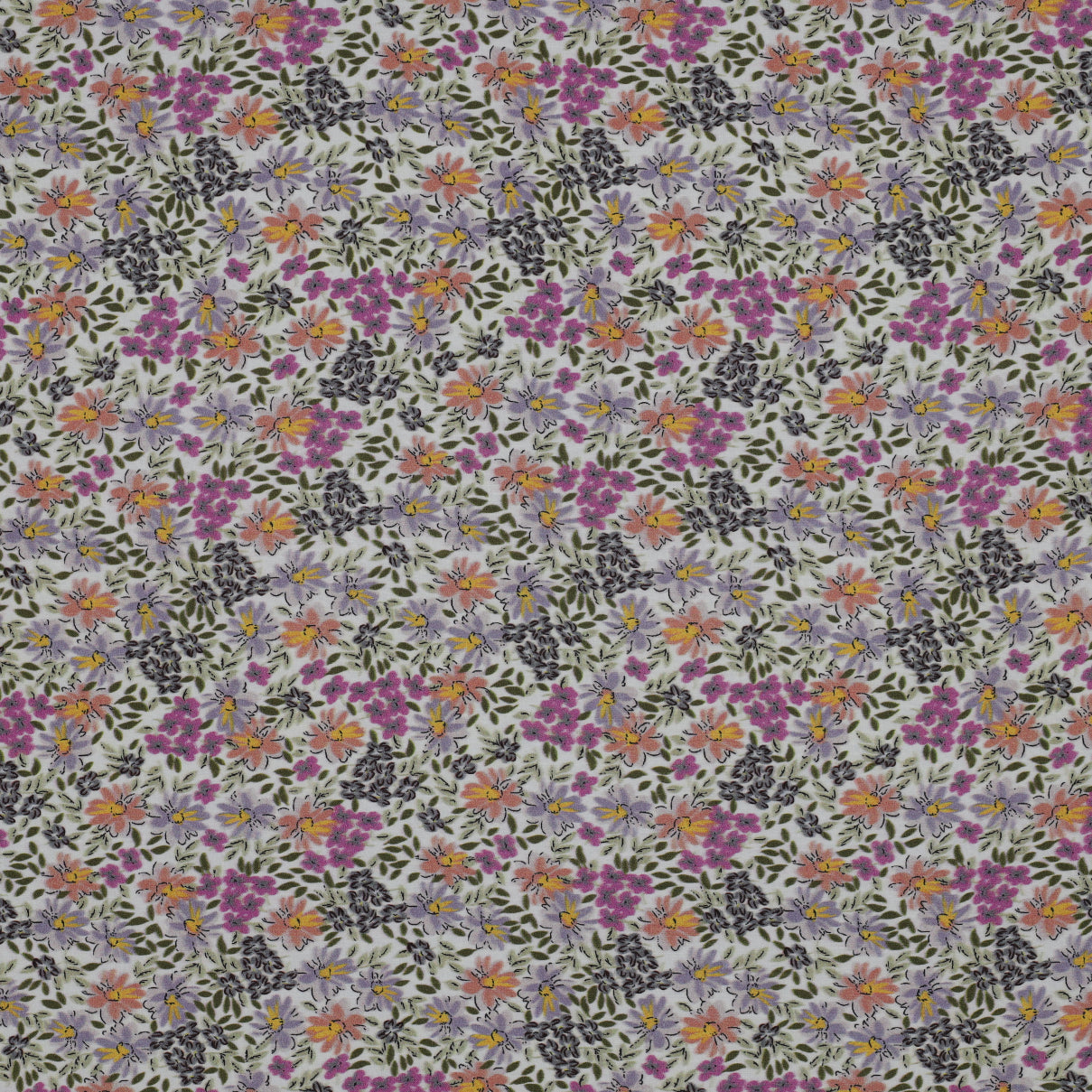 Vevd Viskose - Digital Blomster