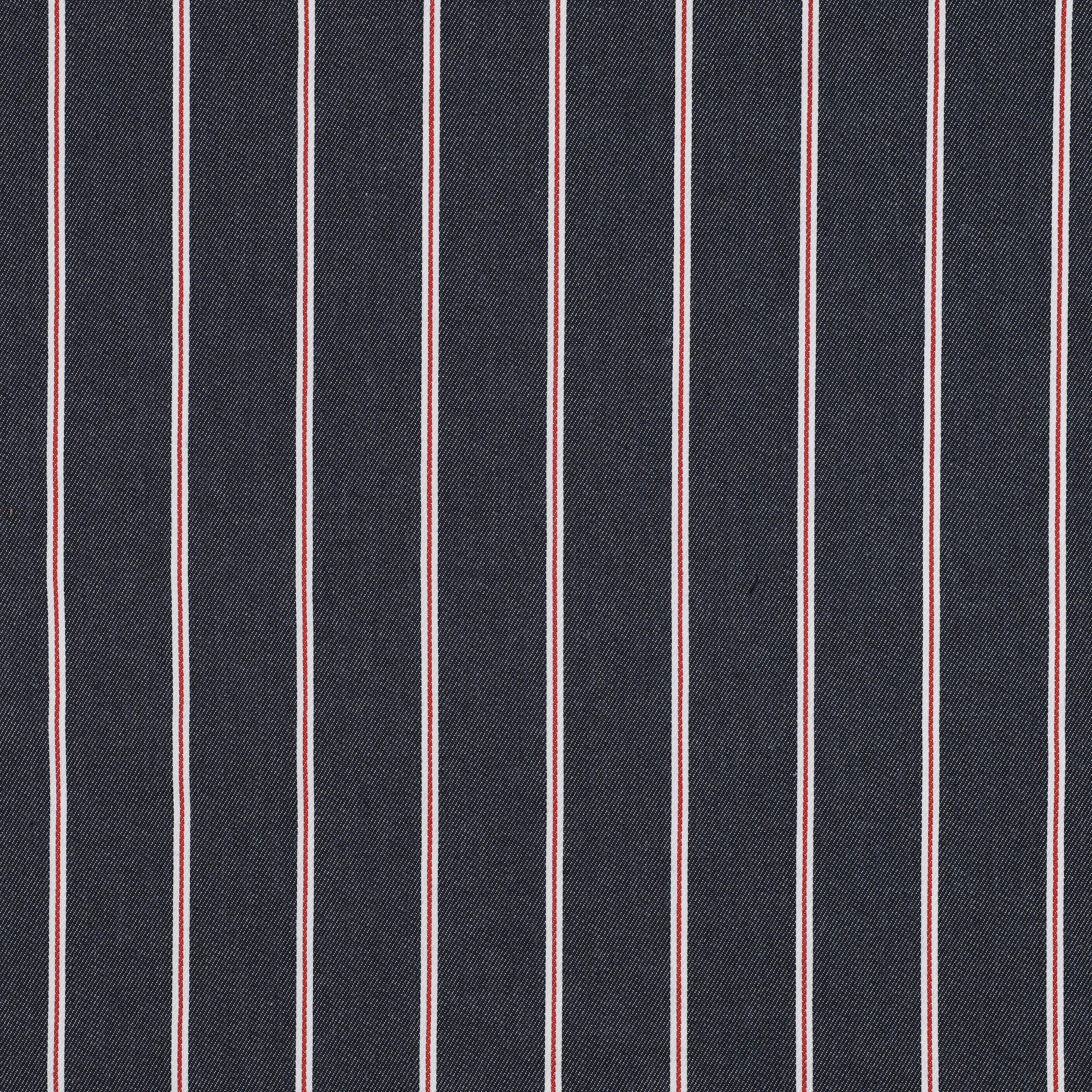 Tynn Denim/Jeans Stripet - Mørk Blå