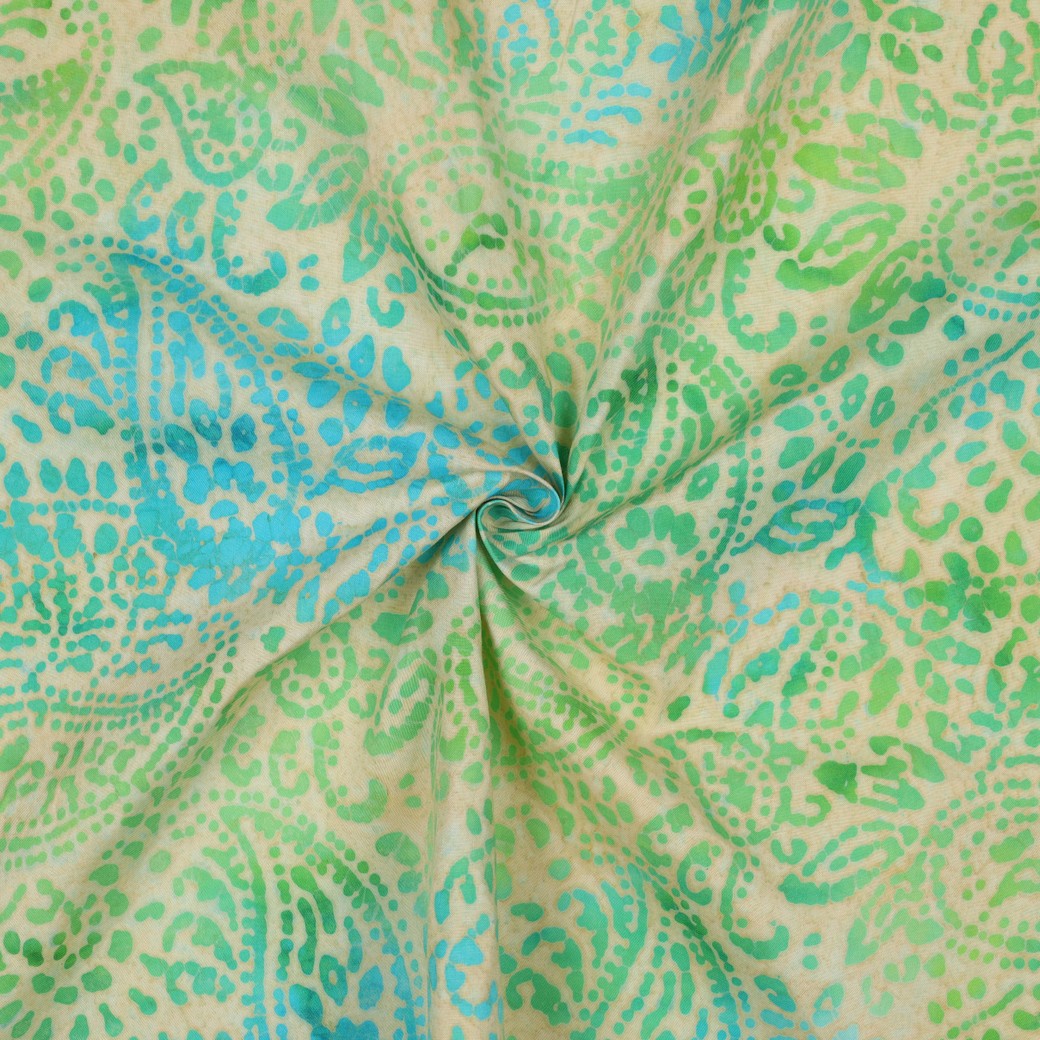 Vevd Viskose - Batikk, Grønn