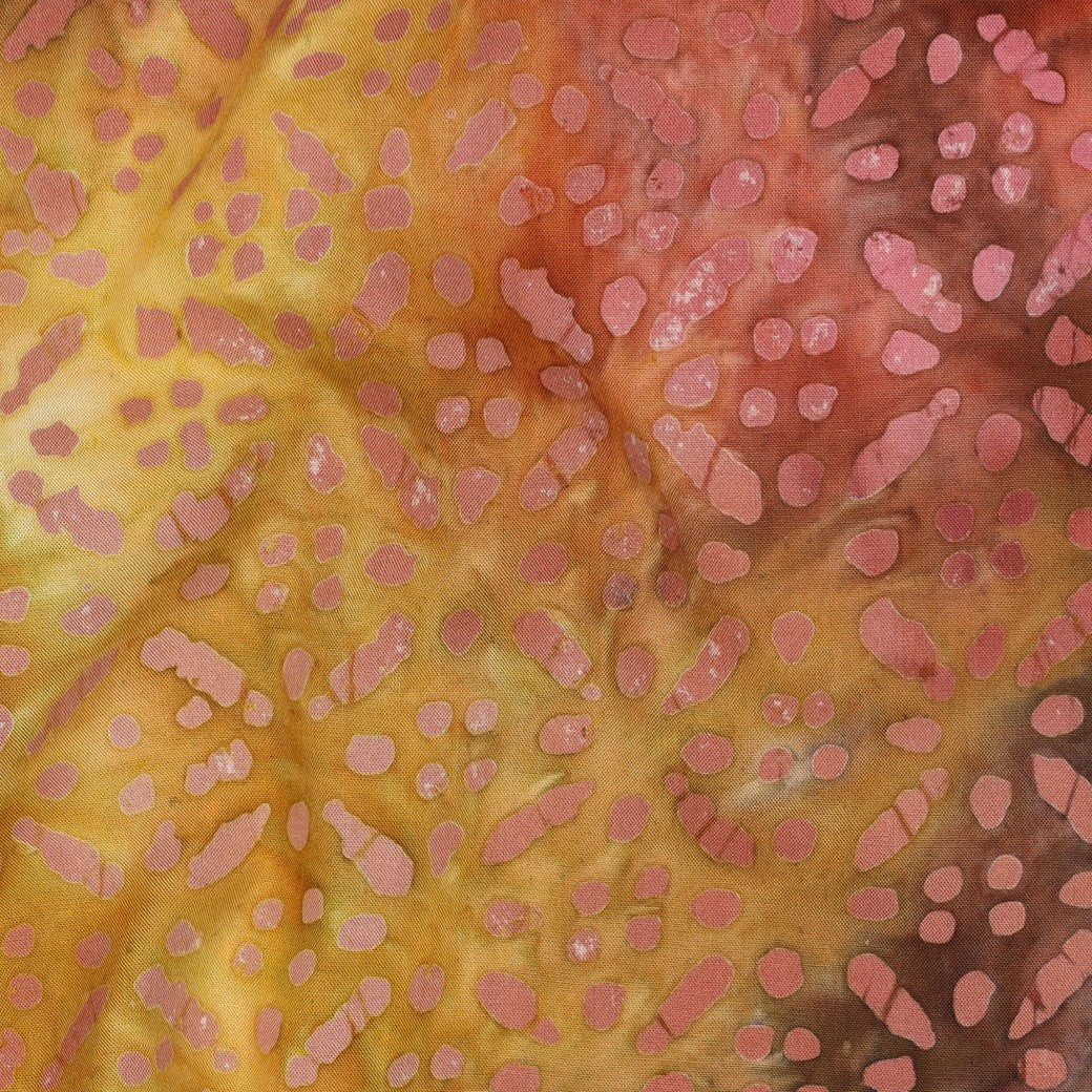 Vevd Viskose - Batikk, gul og oransje