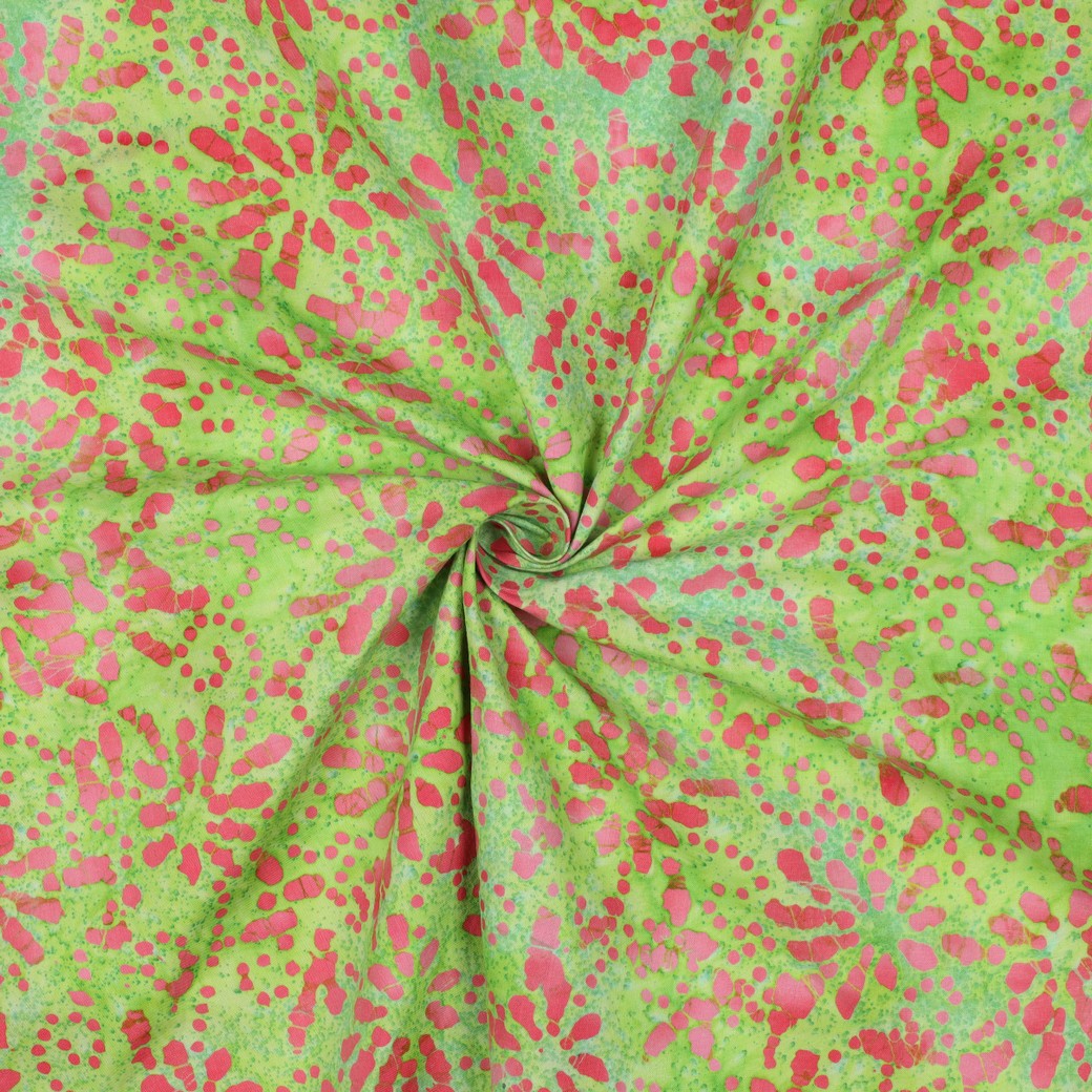 Beklednings Bomull - Batikk, Lime
