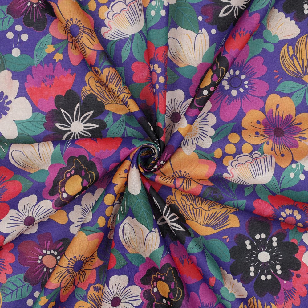 Bomull Voile - Digital Blomster