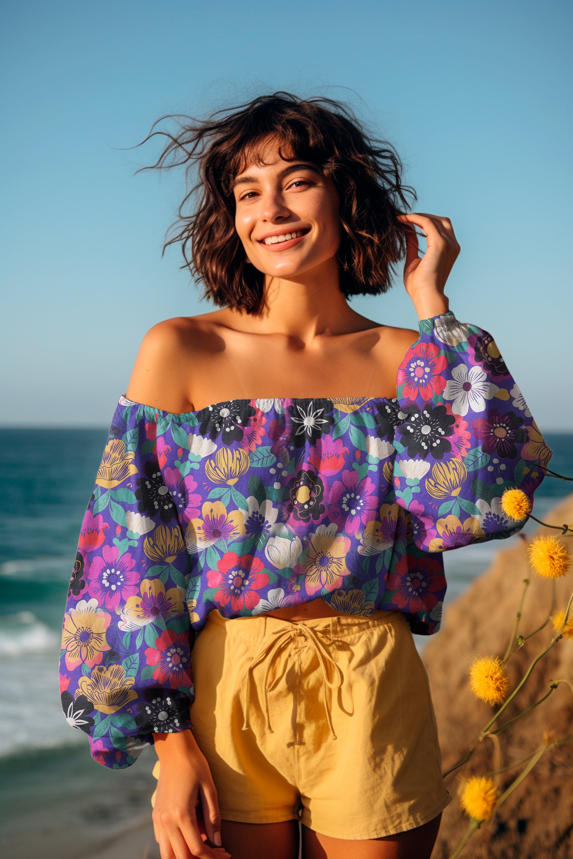 Bomull Voile - Digital Blomster