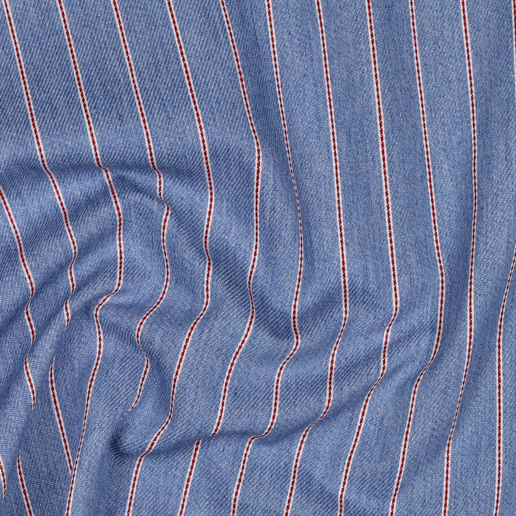 Tynn Denim/Jeans Stripet - Lysblå