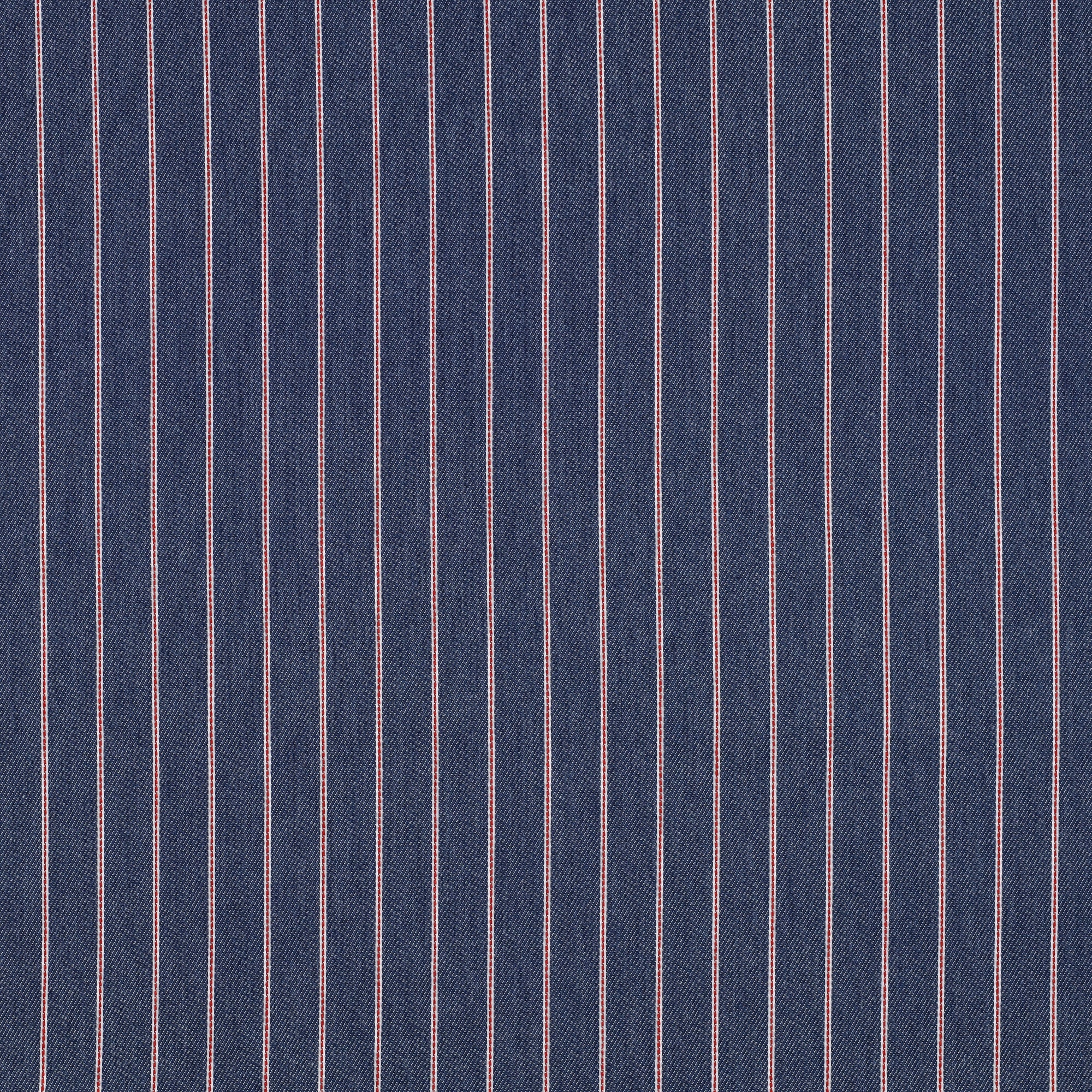 Tynn Denim/Jeans Stripet -Mørk blå