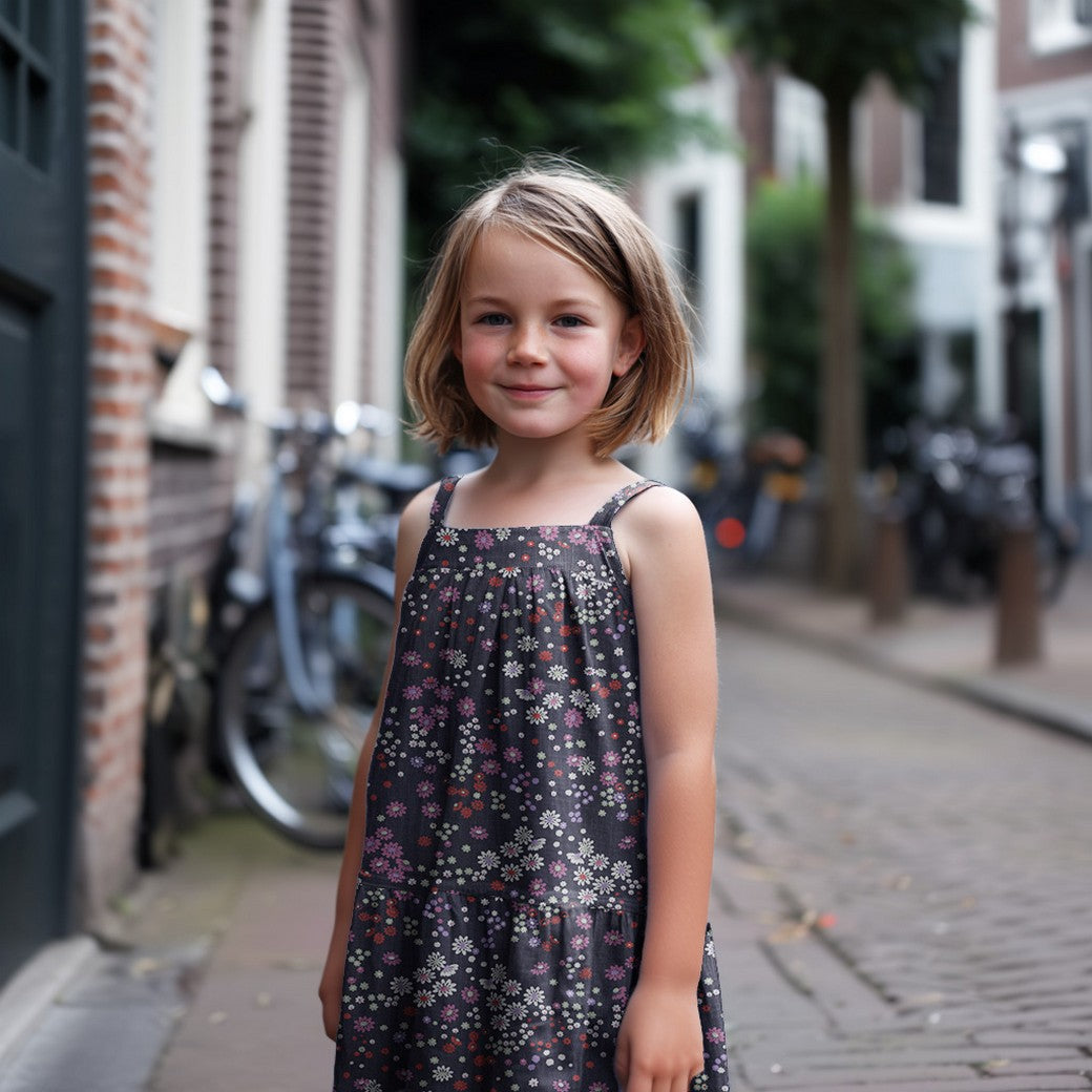 Chambray med blomster