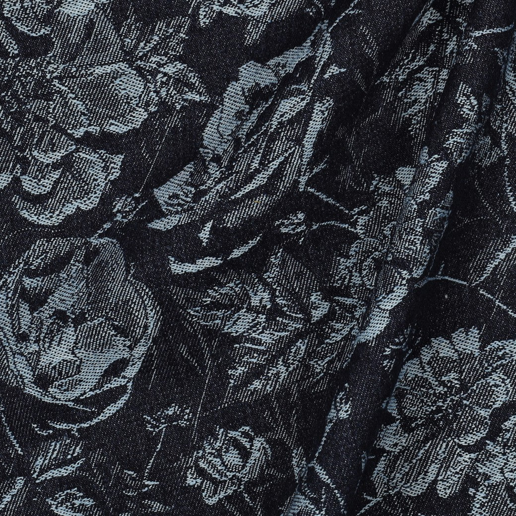Denim Jacquard - Blomster blå