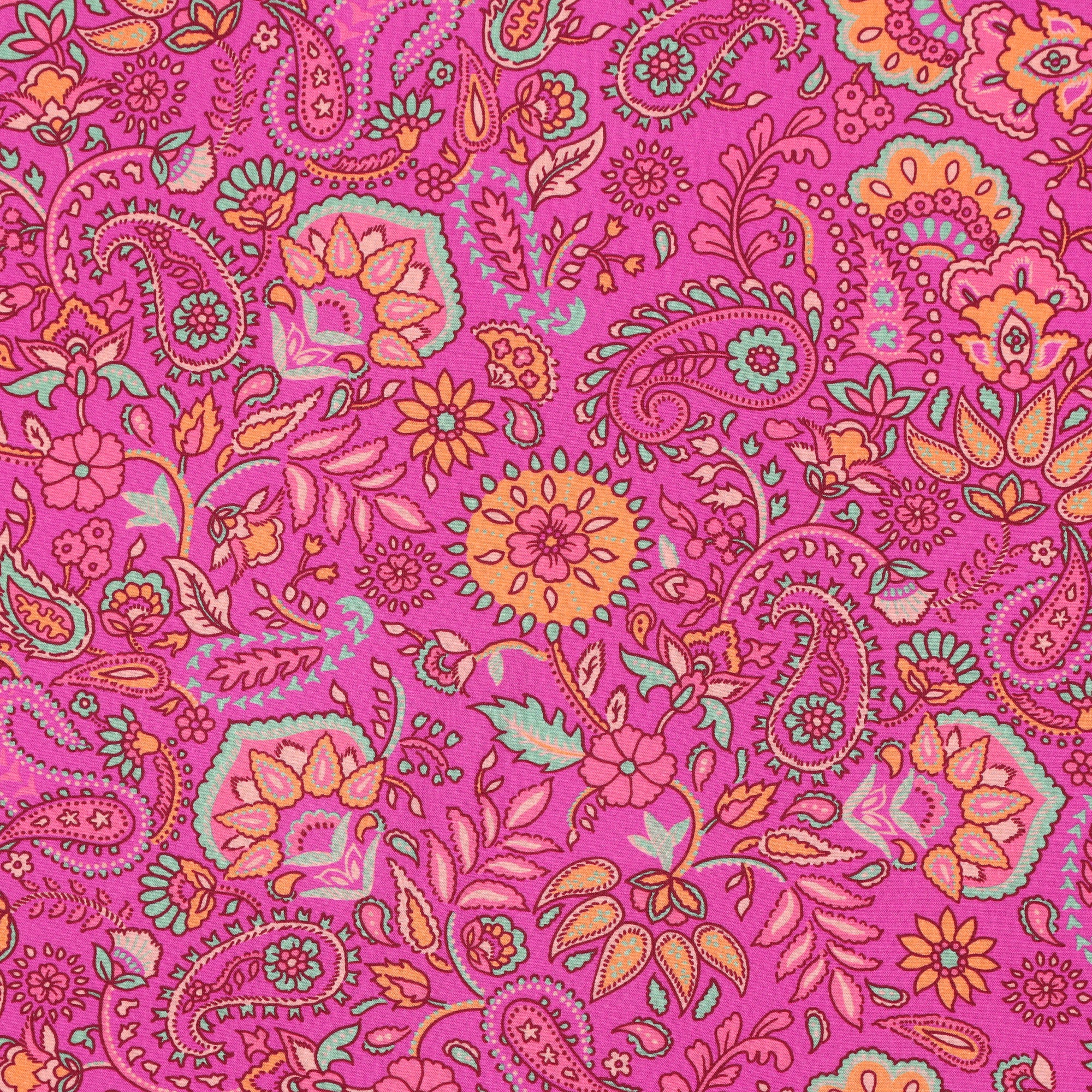 Vevd Viskose - Paisley Digital, Fuchsia