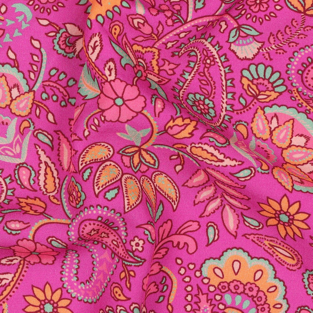 Vevd Viskose - Paisley Digital, Fuchsia