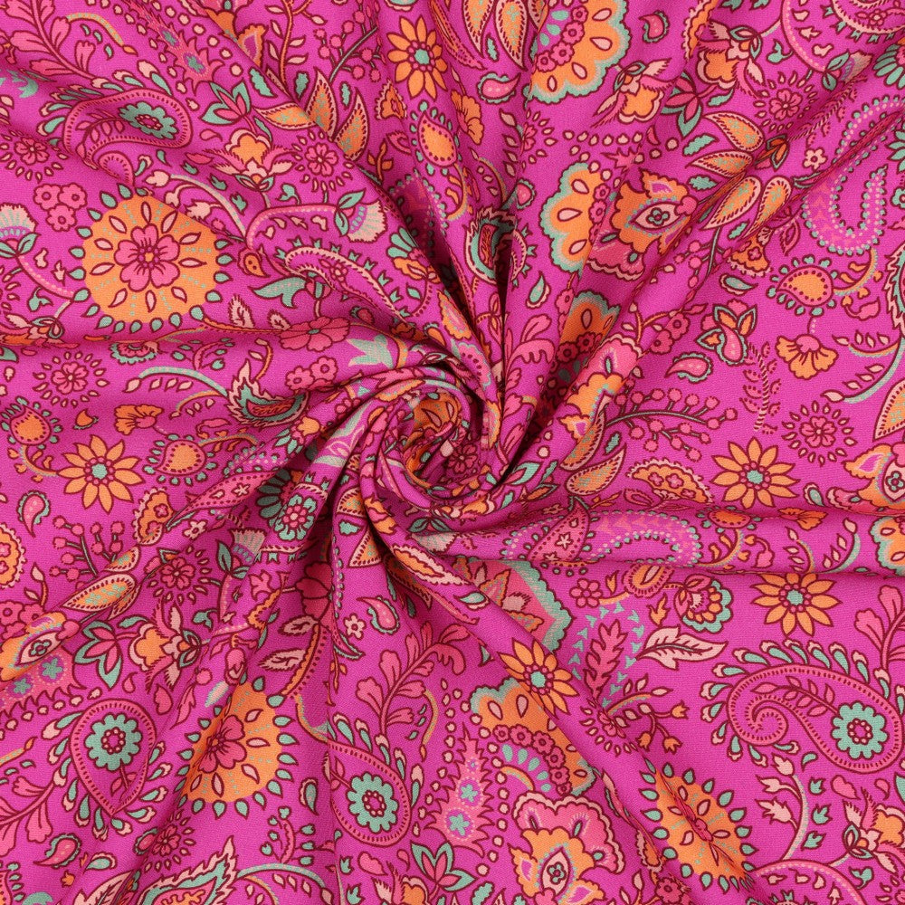 Vevd Viskose - Paisley Digital, Fuchsia