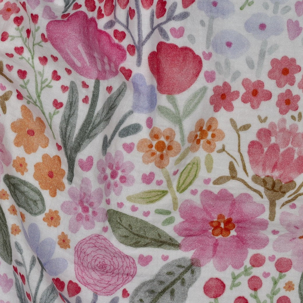 Musselin - Digital Pastel Blomster