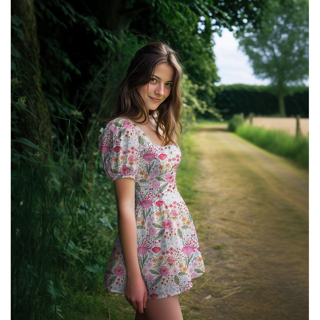 Musselin - Digital Pastel Blomster