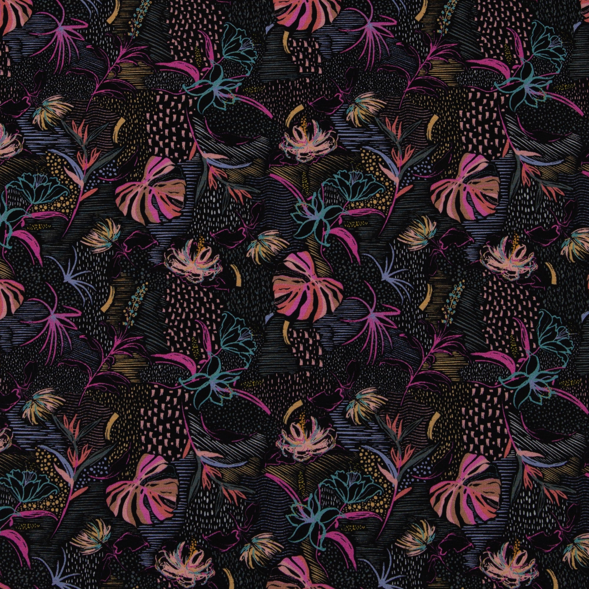 French Terry - Kira rosa blomster