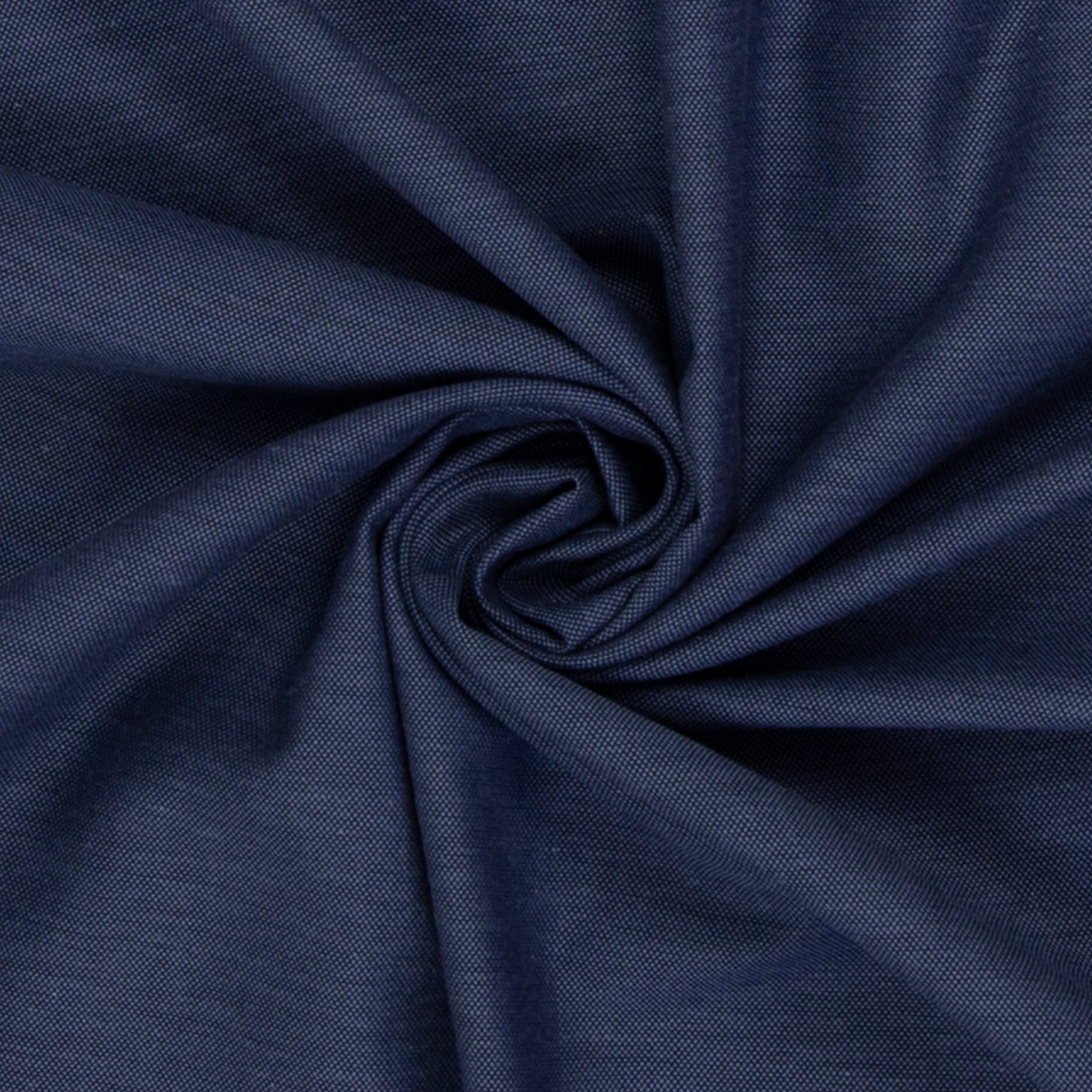 Vevd Bomullsstoff Chambray - Massimo Mørk blå