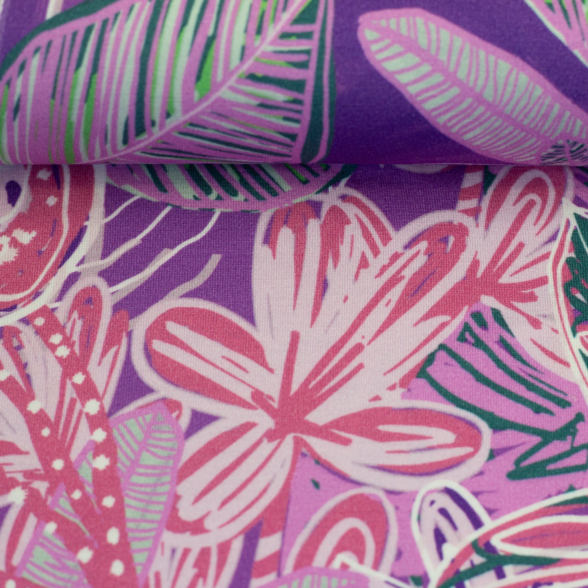 Viskose Jersey - Sicily Blomster Lys Lilla