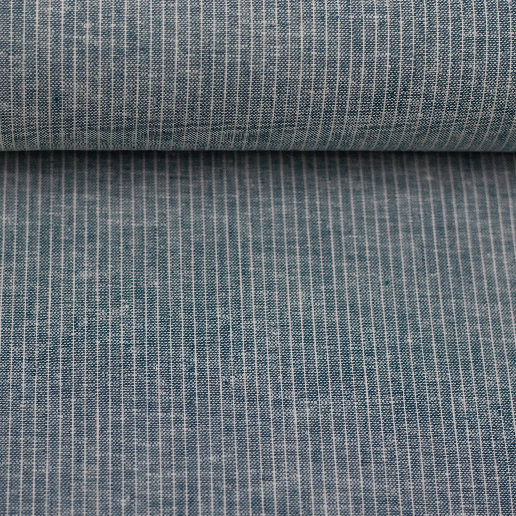 Linen Bomull - Paul Stripet, Mørk Mint