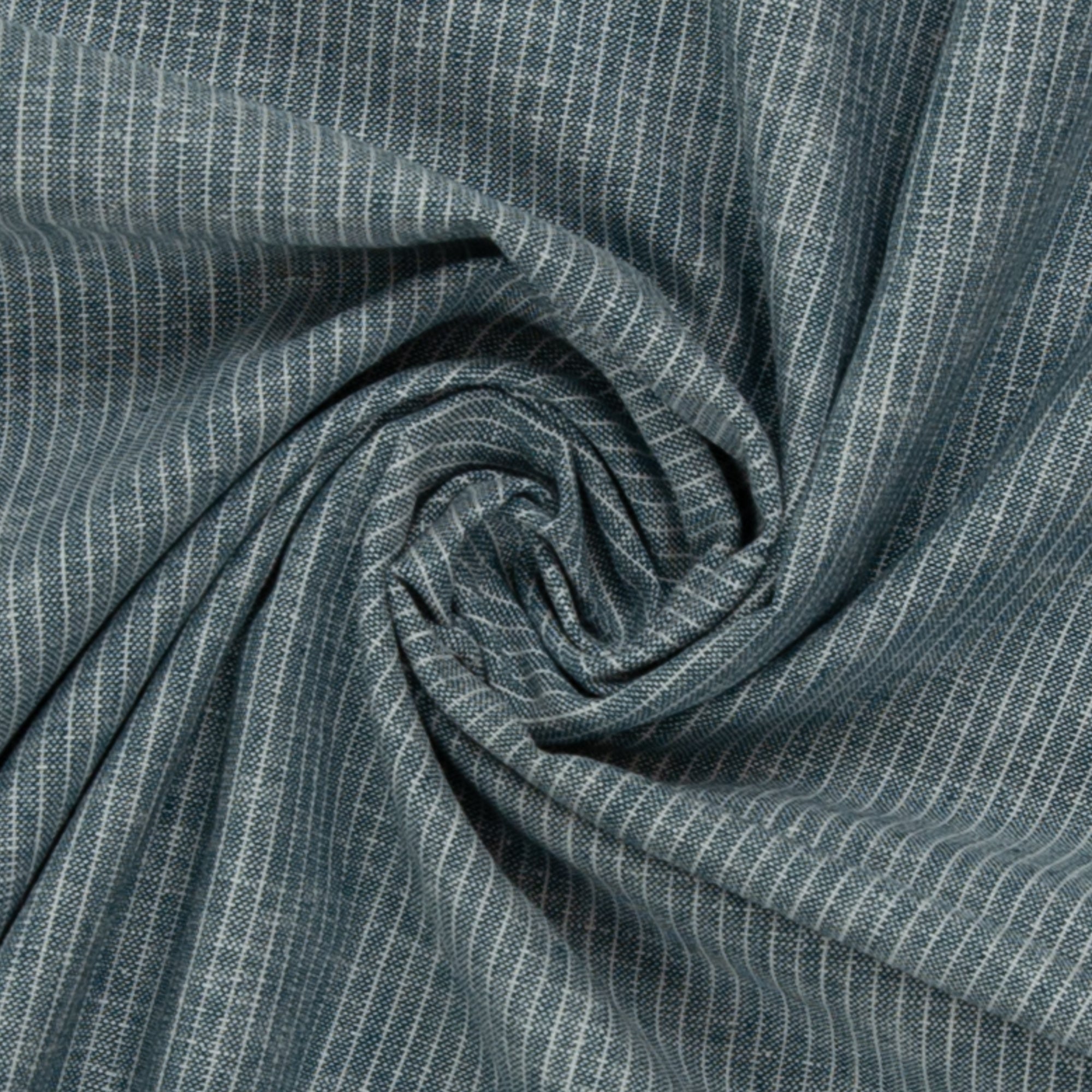 Linen Bomull - Paul Stripet, Mørk Mint
