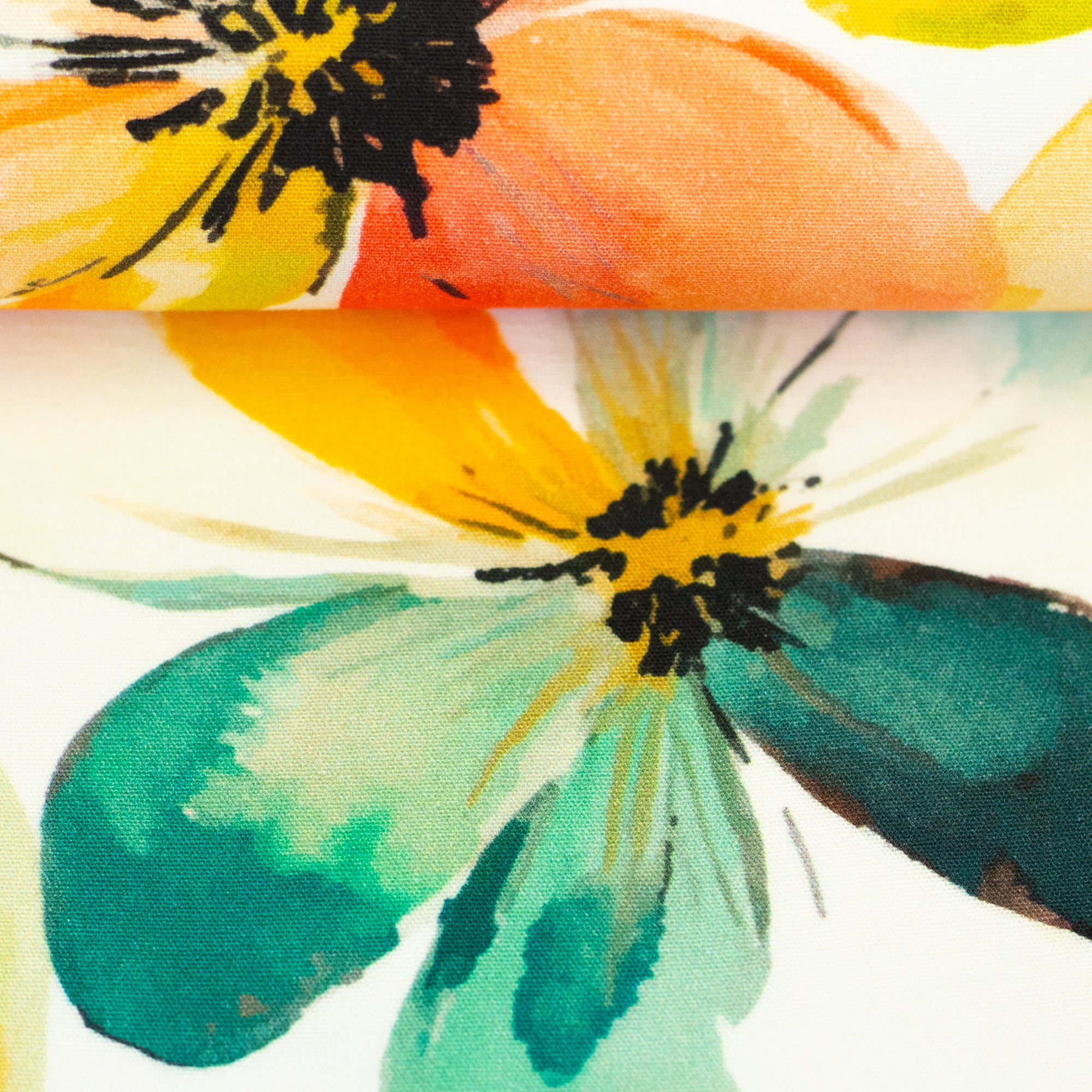 Linen Viskose - Irma Blomster krem