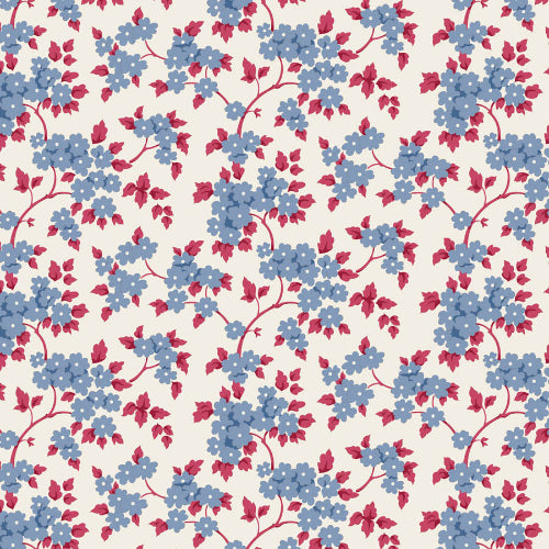 Bomull - Tilda - Ruth blomster - Blue