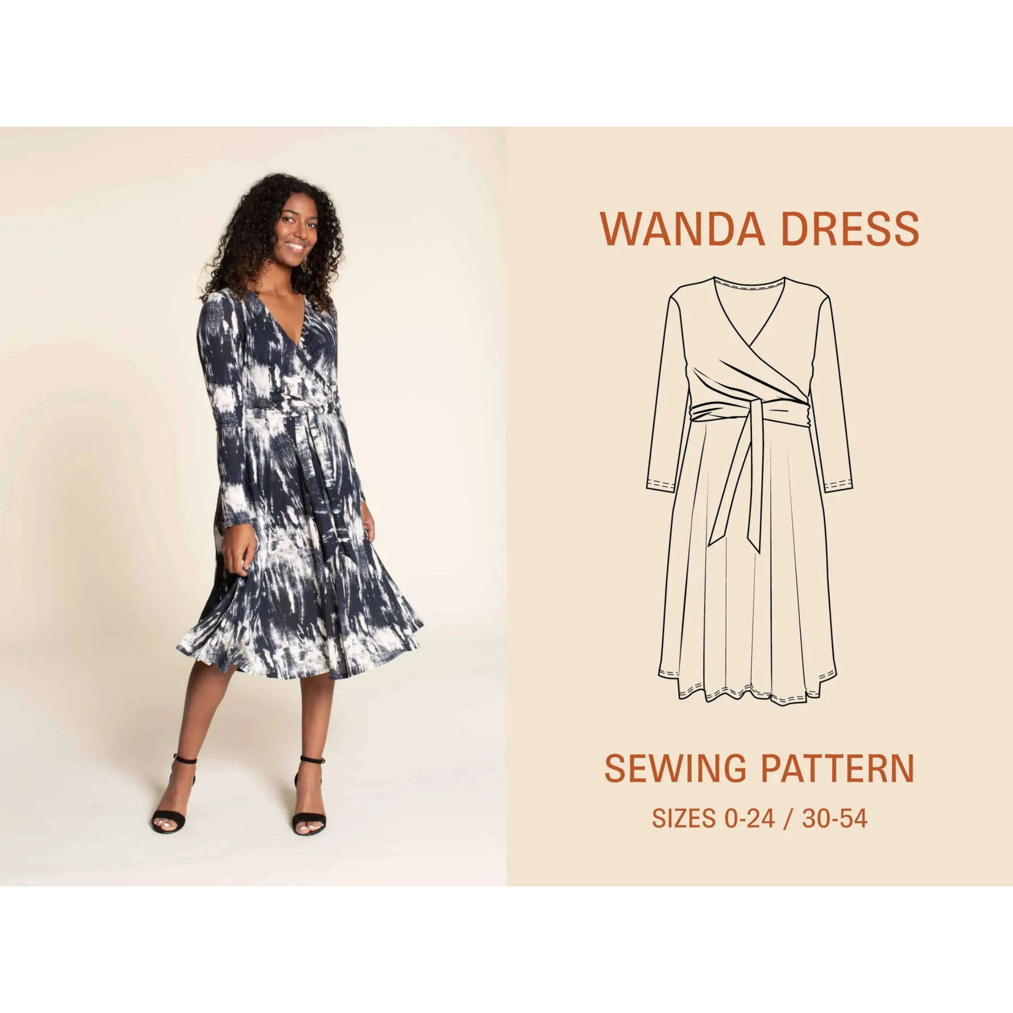 Wardrobe by Me - Wanda Wrap kjole, Dame Papir Mønster