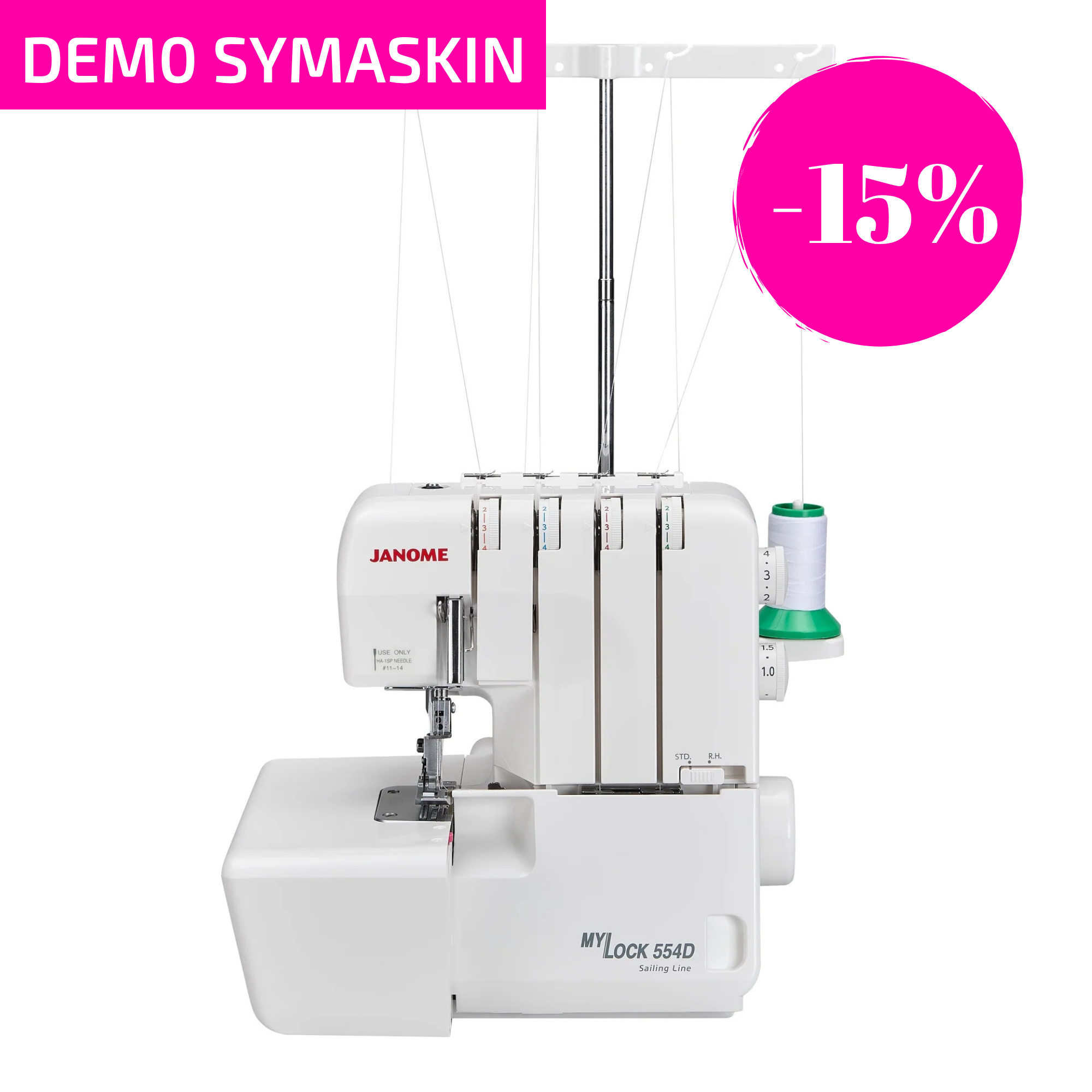 TILBUD Utstillingsmodell! Janome MyLock 554D Overlock inkl. Bonuspakke