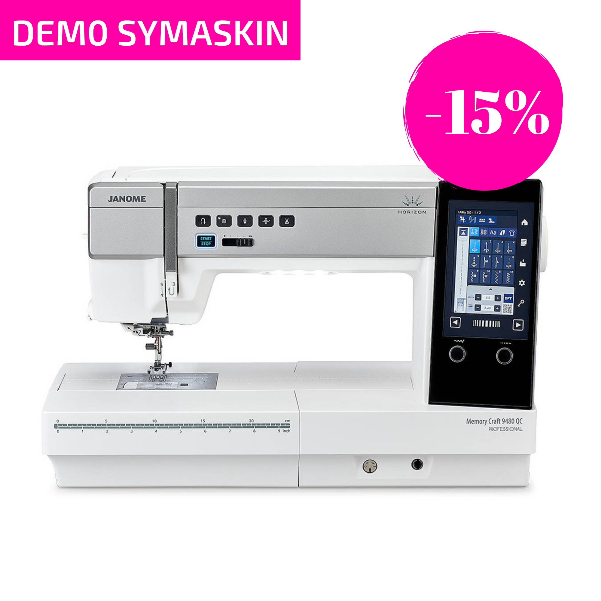 TILBUD Utstillingsmodell! Janome Memory Craft Horizon 9480QCP