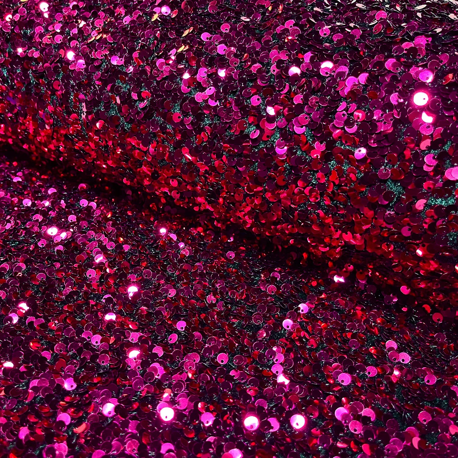 Paljettstoff - Fuksia, med god stretch