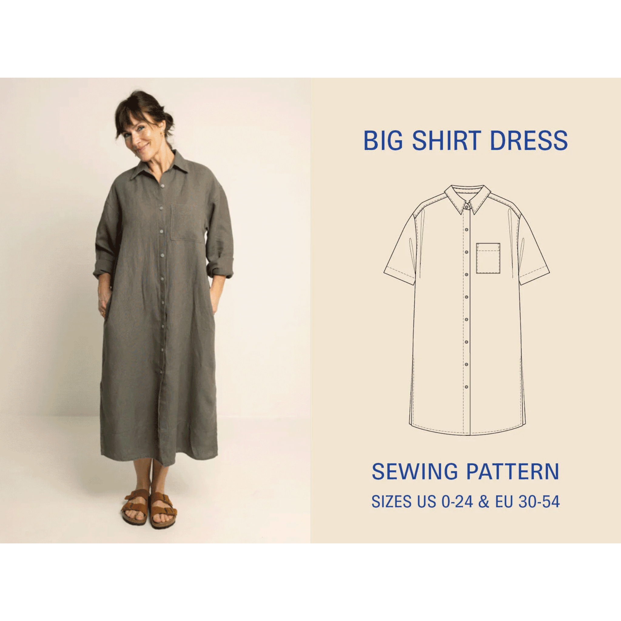 Wardrobe by Me - Big Shirt Dress, Skjortekjole
