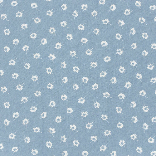Tynn Denim Jeans - Små blomster, Lys Blå