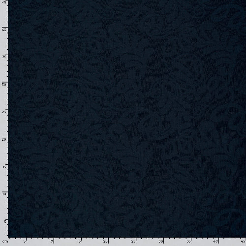 Crinkle Jacquard - Blader, Marineblå