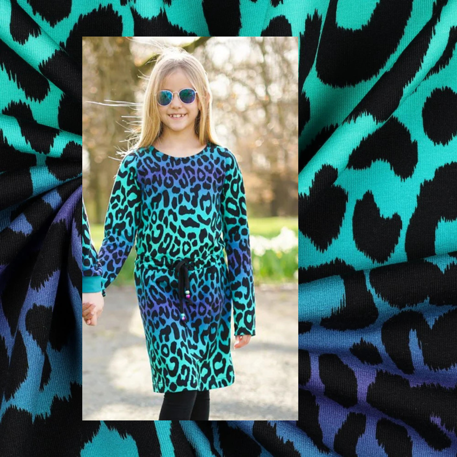 French Terry - Leopard Motiv Multi