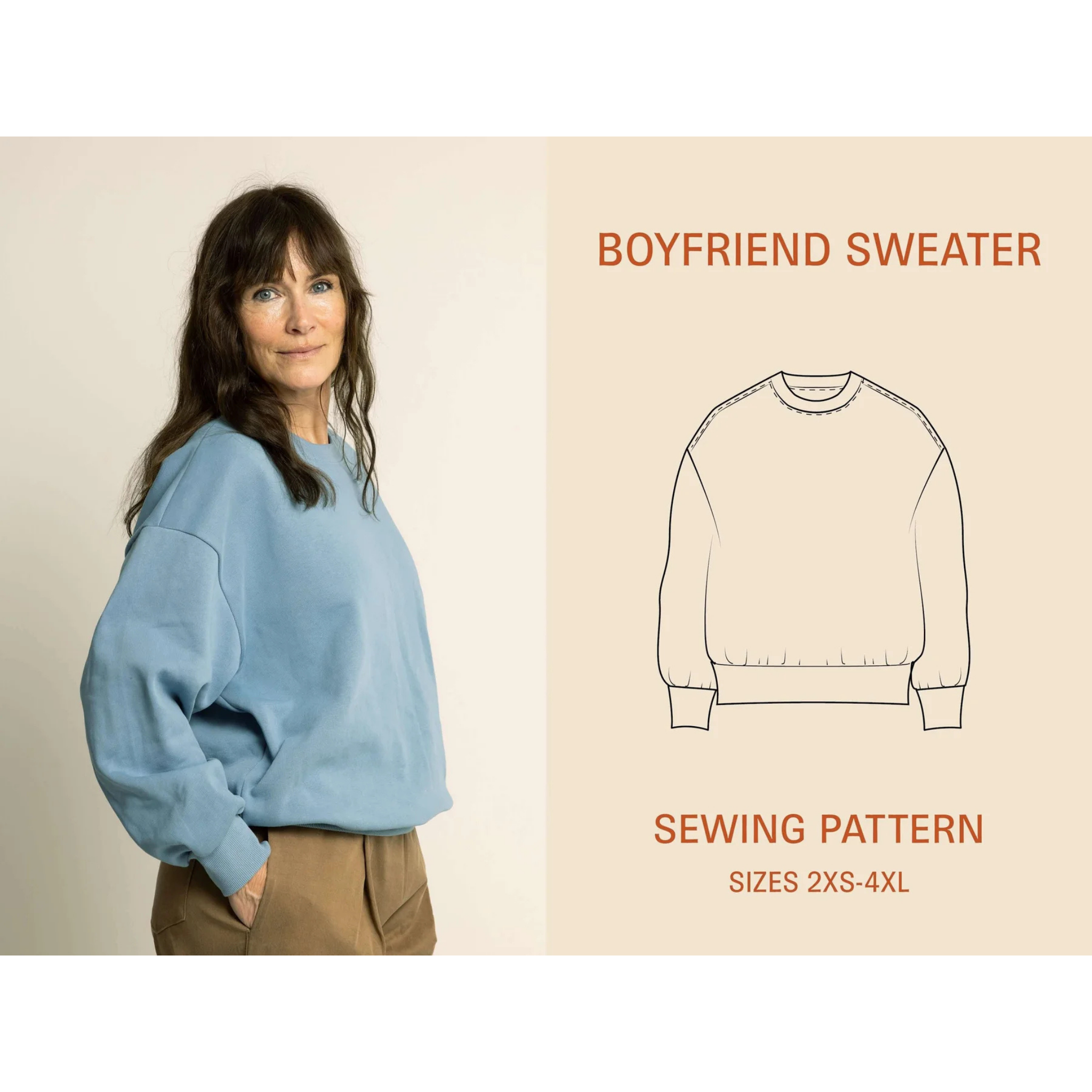 Wardrobe by Me - Boyfriend Genser, Dame Papirmønster