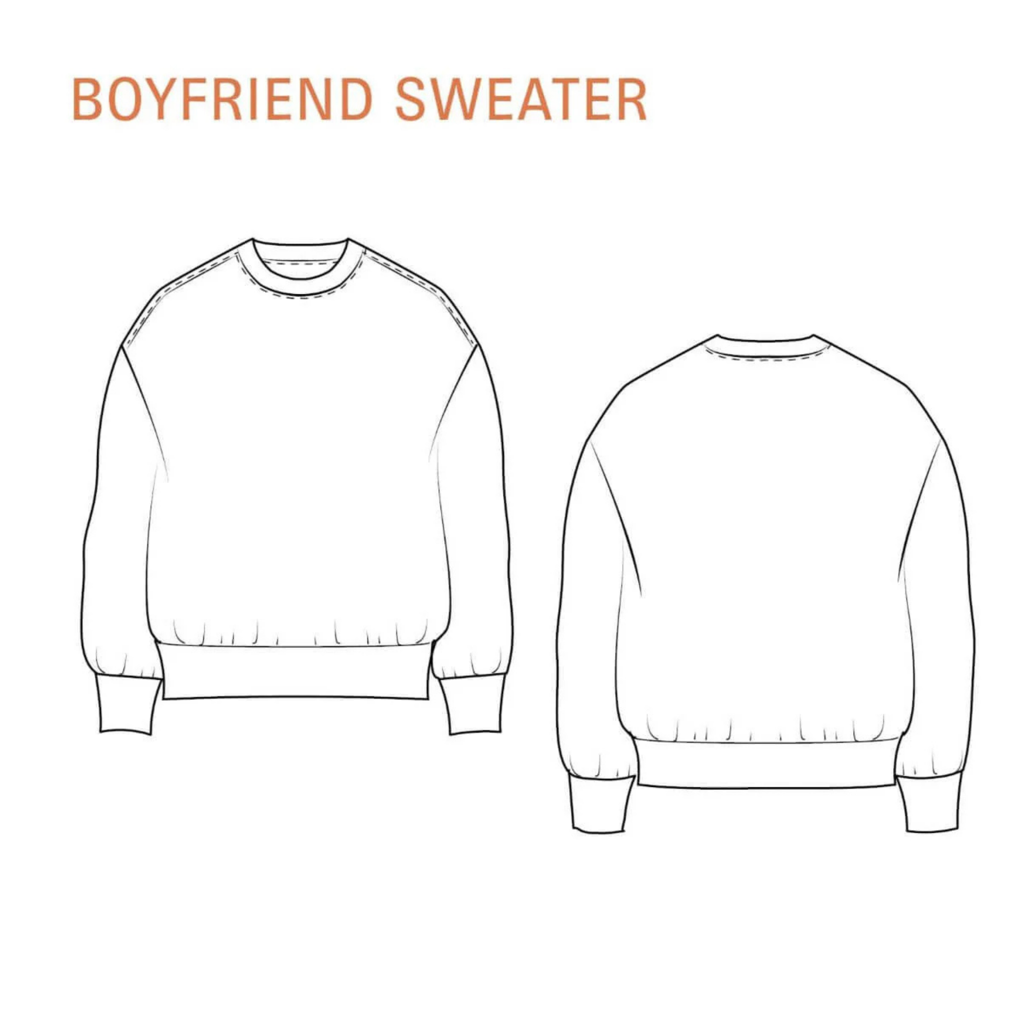 Wardrobe by Me - Boyfriend Genser, Dame Papirmønster