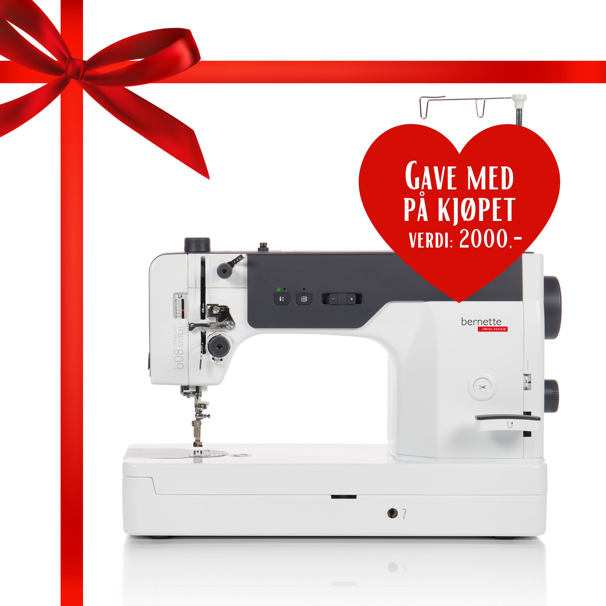Kampanje! bernette 08 Heavy Duty Rettsømsmaskin Professional inkl. bonuspakke