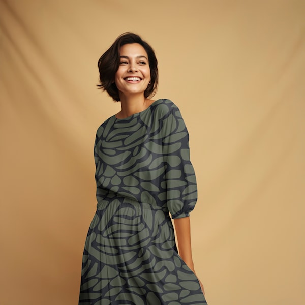 Twill Vevd Viskose - Light & Lush, svart og khaki