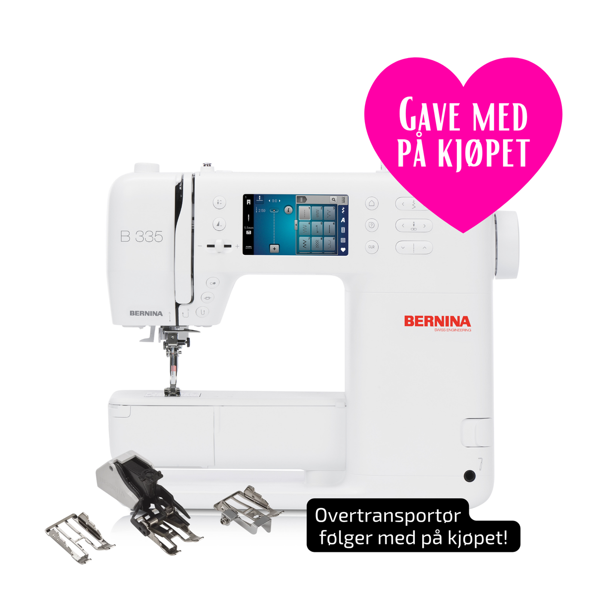 Kampanje! BERNINA 335 (Gen. 2) inkl. Overtransportør