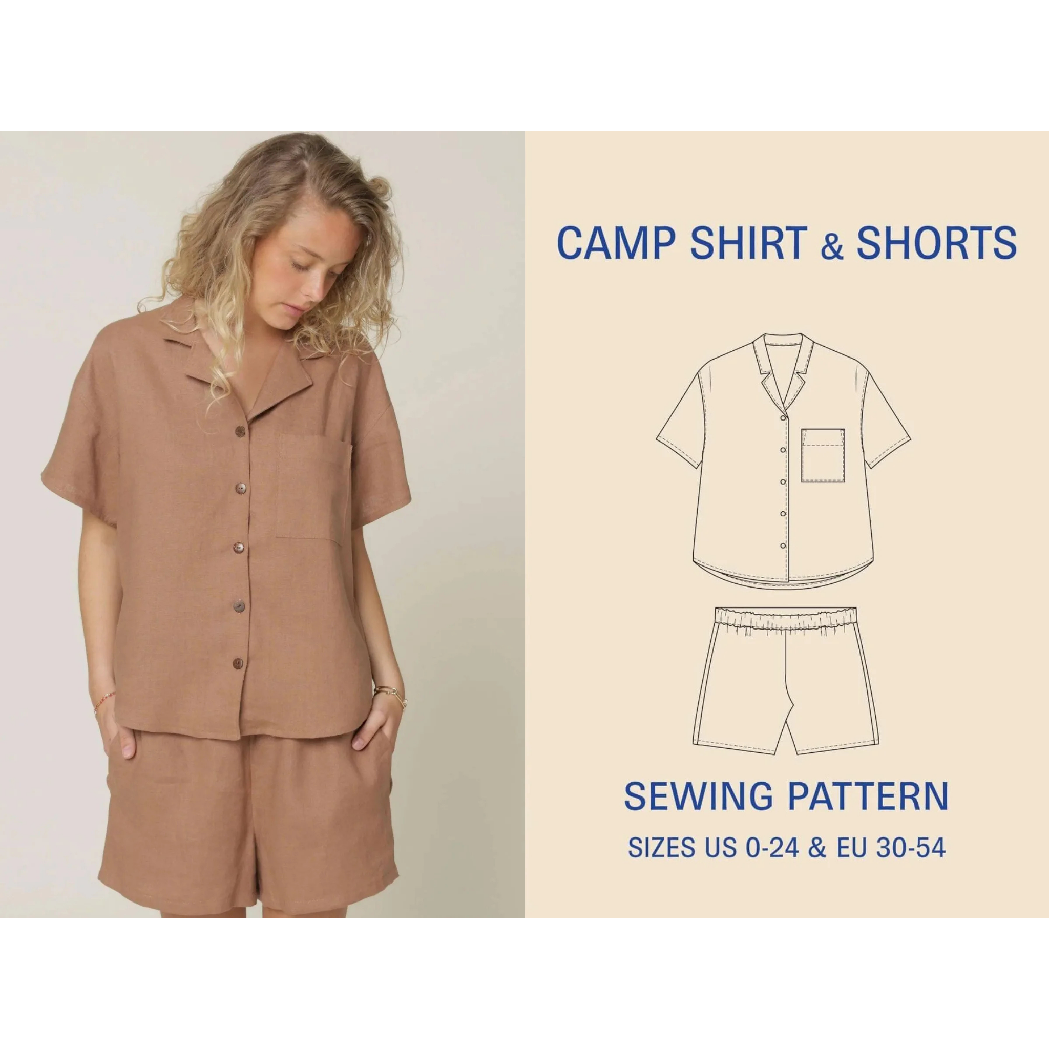 Wardrobe by Me - Camp Shirt and Shorts, Dame papirmønster