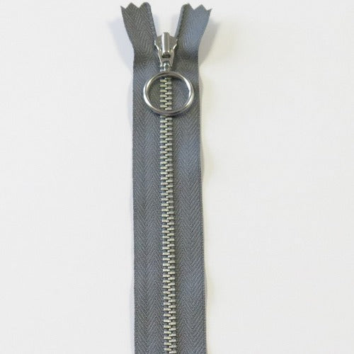 YKK Glidelås Metall 20cm, Grå