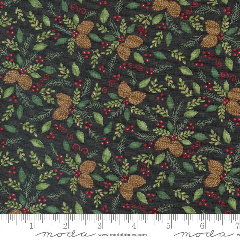 Bomull - Woodland Winter vinter charcoal