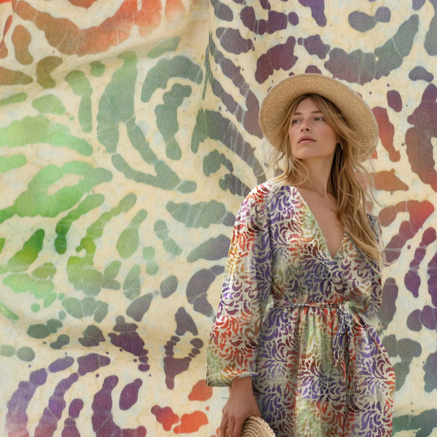 Beklednings Viskose - Crafted Batik, Coral