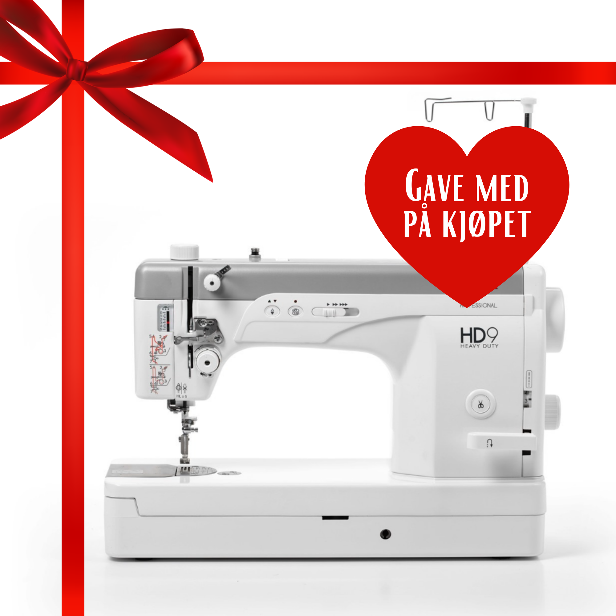 Kampanje! Janome Heavy Duty Rettsømsmaskin HD9 Professional inkl. bonuspakke
