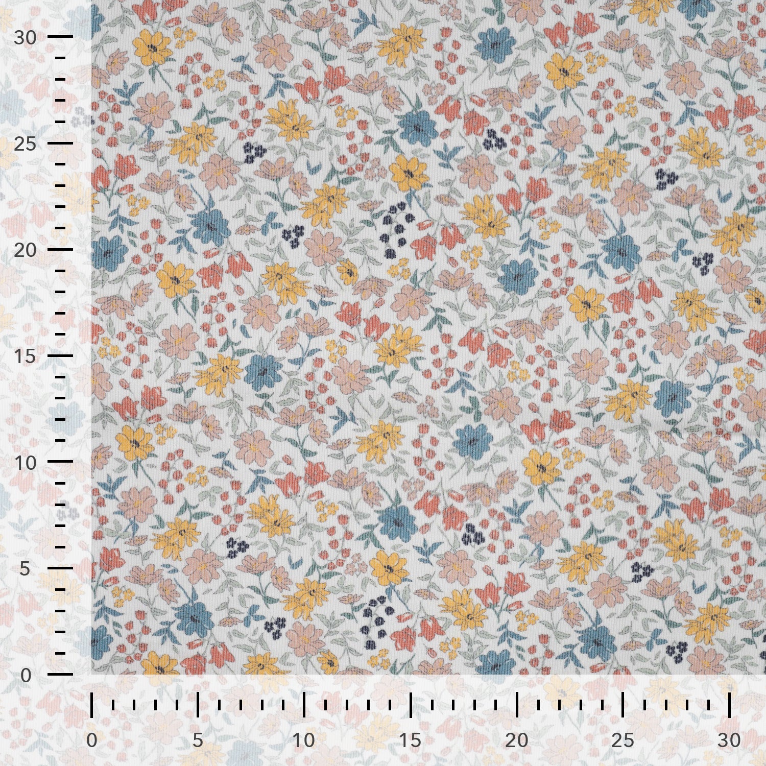 Baby Kordfløyel - Digi Blomster pastel