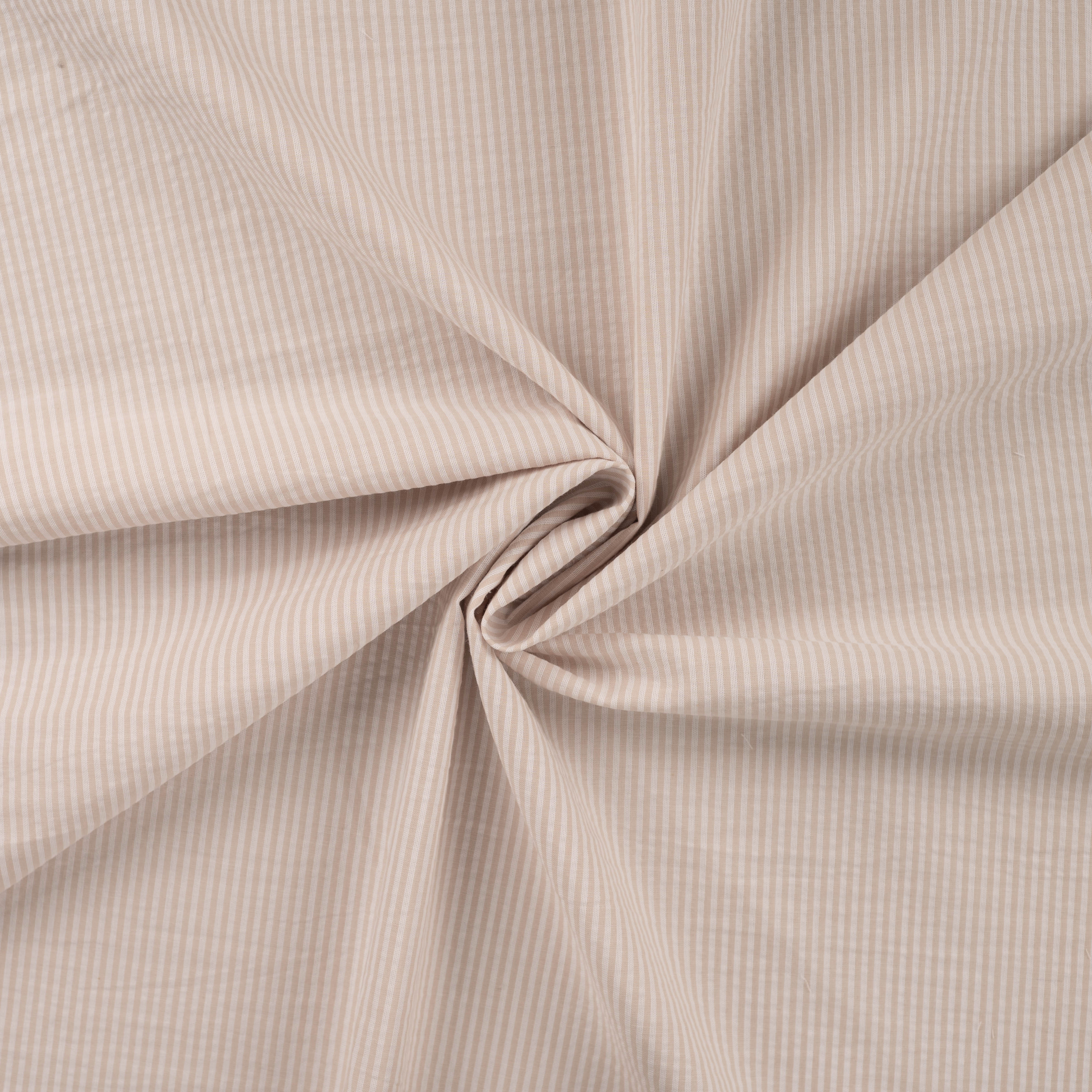 Beklednings Bomull - Striper lys Beige