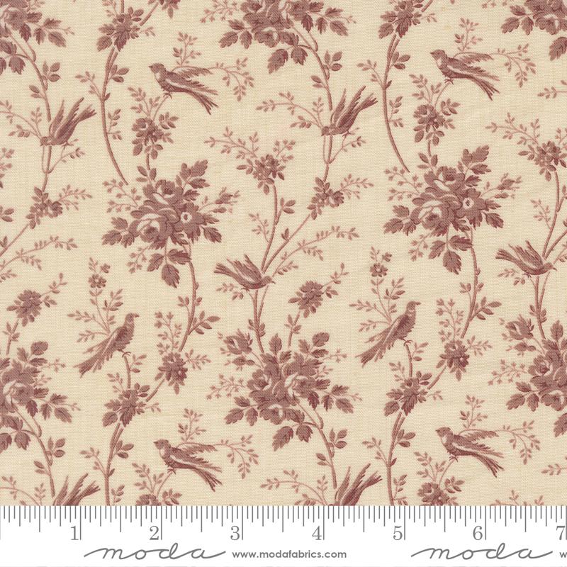 Bomull - Fleur De Paris Smoke - Blomster Lavendel Beige