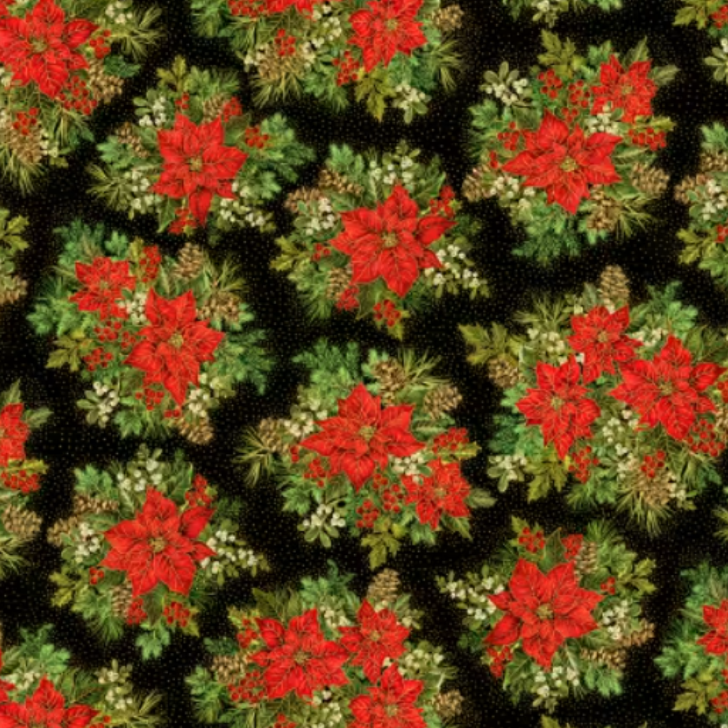 Bomull - Julestjerne svart