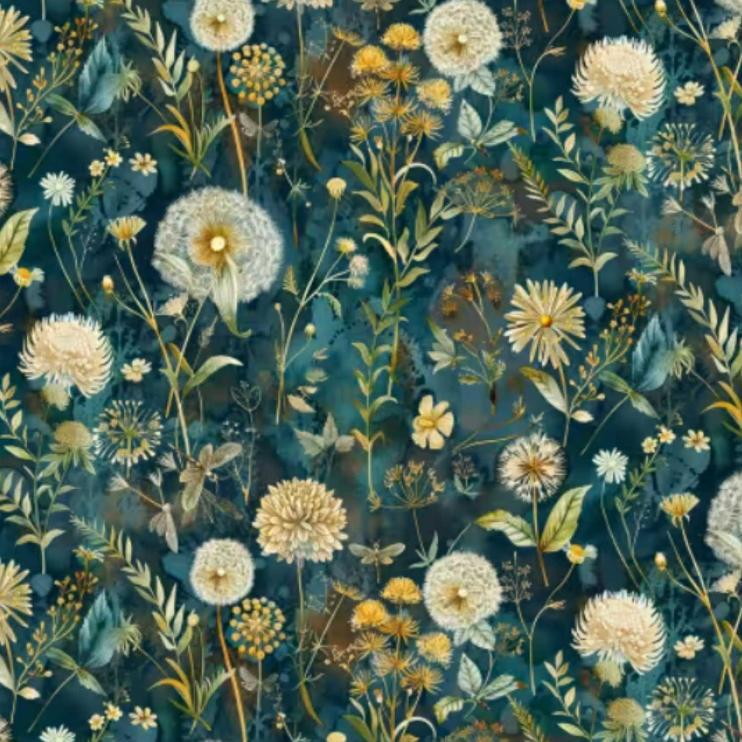 Bomull - Natt blomster