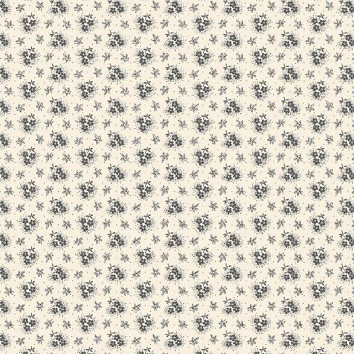 Bomull - Allover Blomster, Offwhite