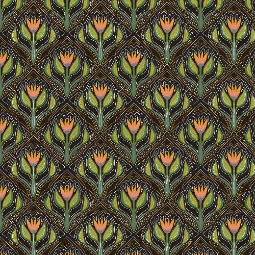 Bomull - Allover geo blomster